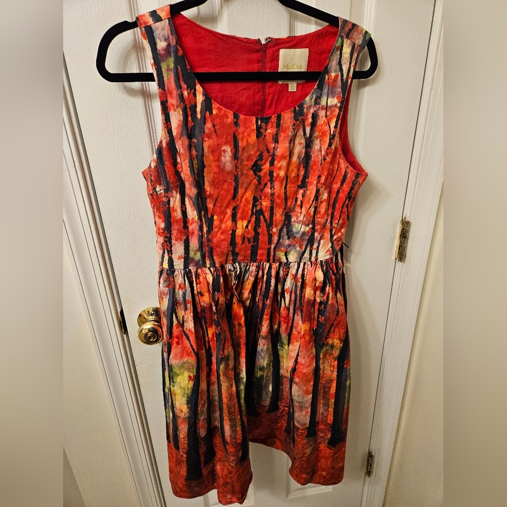 Modcloth Festive Frondescence Dress L